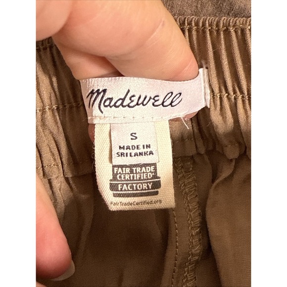 Madewell Straight Cargo Softdrape Pants Womens Small Brown Pull‎ On Drawstring - Picture 11 of 16